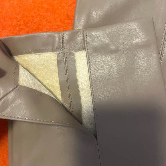 Zara taupe gray faux leather high waist leggings NWT - Picture 3 of 8